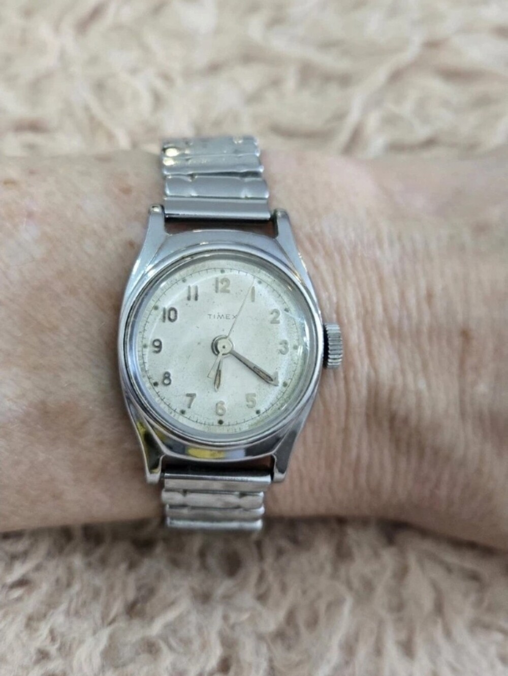 Timex Women's Silver Tone Stretch Band Watch